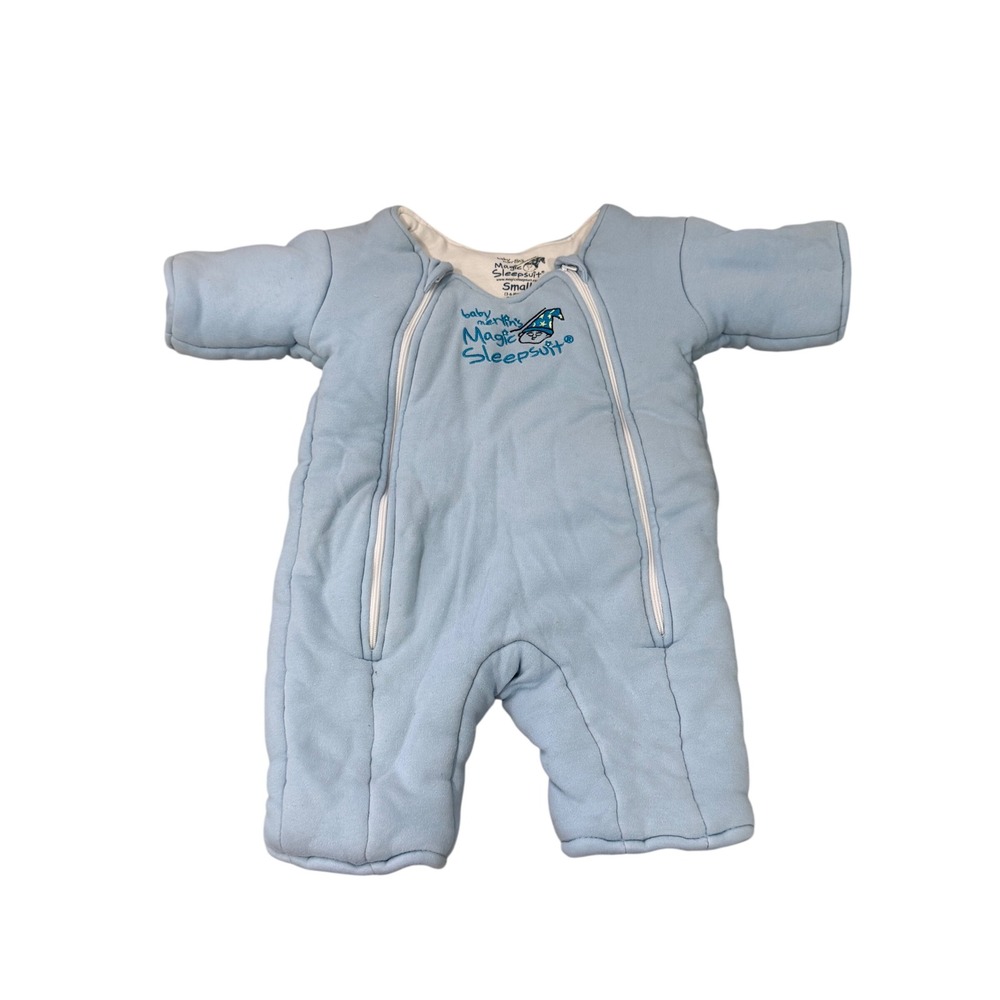 Baby Merlins Magic Sleepsuit Small 3-6 Months 12-18 lbs‎ Blue Cotton MSSC-BS